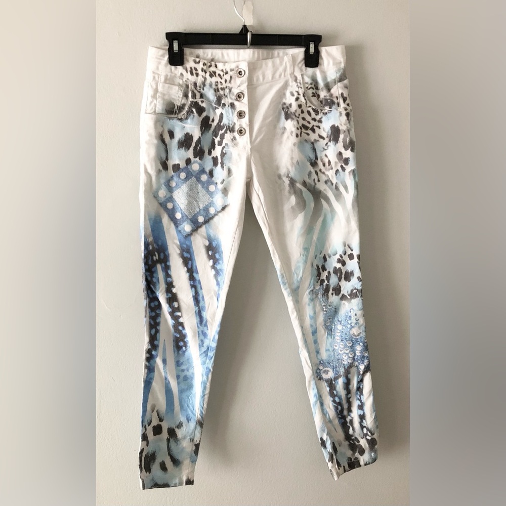 Vintage Y2K Gigi Moda Animal Print Button Fly Skinny Jeans